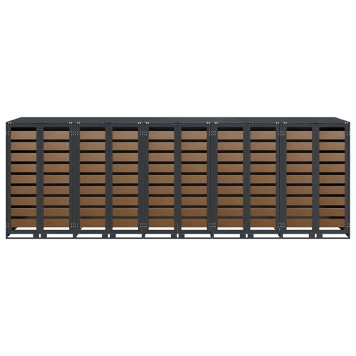  Gurulós kuka tároló 3 kukához Antracit 340 x 77.5 x 115.5 cm