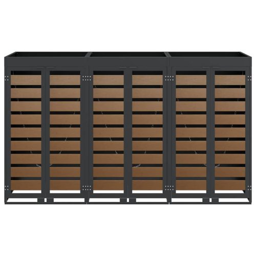  Gurulós kuka tároló 3 kukához Antracit 340 x 77.5 x 115.5 cm