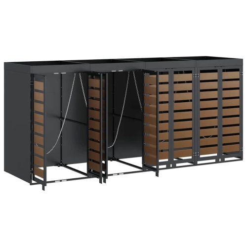  Gurulós kuka tároló 3 kukához Antracit 340 x 77.5 x 115.5 cm