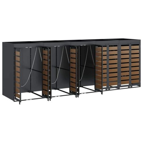  Gurulós kuka tároló 3 kukához Antracit 340 x 77.5 x 115.5 cm