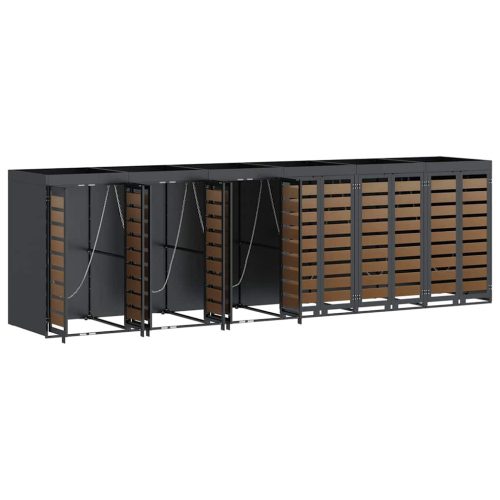  Gurulós kuka tároló 3 kukához Antracit 340 x 77.5 x 115.5 cm