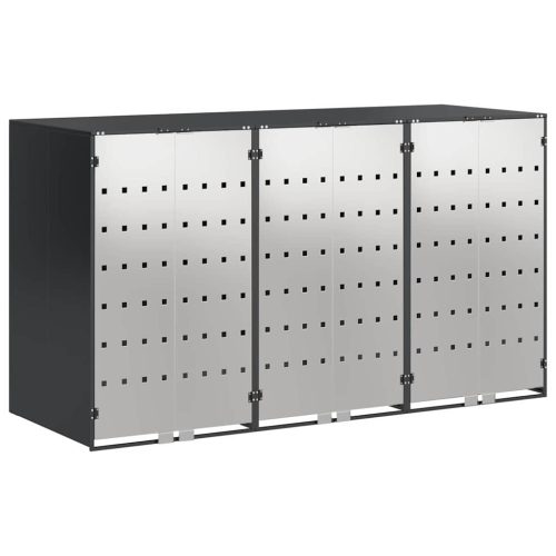  Gurulós kuka tároló 3 kukához Antracit 340 x 77.5 x 115.5 cm