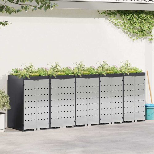  Gurulós kuka tároló 3 kukához Antracit 340 x 77.5 x 115.5 cm