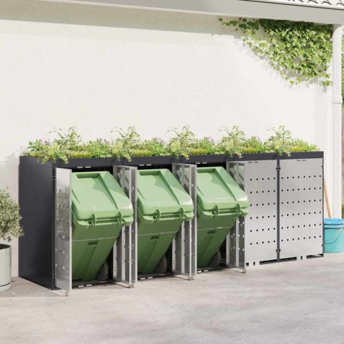  Gurulós kuka tároló 3 kukához Antracit 340 x 77.5 x 115.5 cm