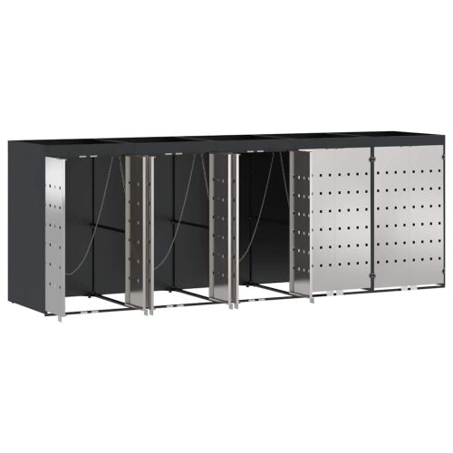  Gurulós kuka tároló 3 kukához Antracit 340 x 77.5 x 115.5 cm