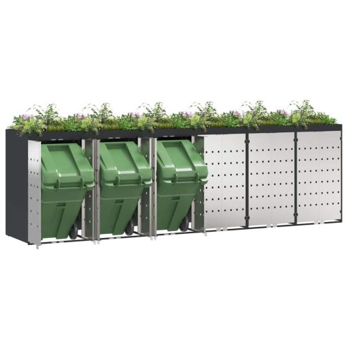  Gurulós kuka tároló 3 kukához Antracit 340 x 77.5 x 115.5 cm