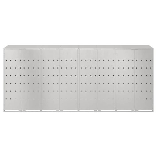  Gurulós kuka tároló 3 kukához Ezüst 340 x 77.5 x 115.5 cm