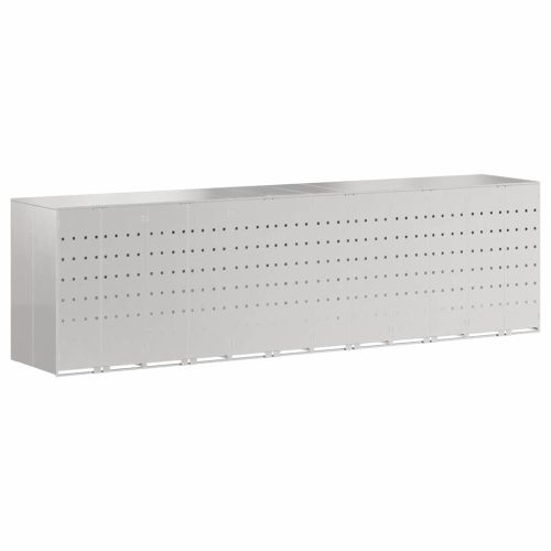  Gurulós kuka tároló 3 kukához Ezüst 340 x 77.5 x 115.5 cm