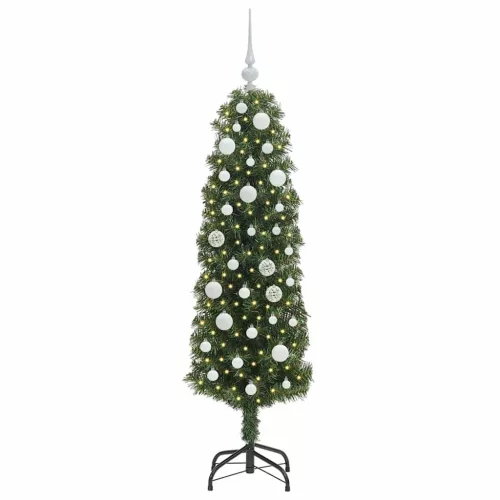  Mű karácsonyfa 150 LED-del Zöld 150 cm PVC, acél és műanyag