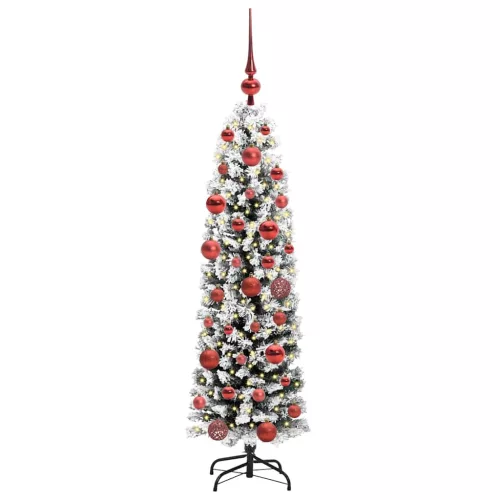  Mű karácsonyfa 150 LED-del Zöld 150 cm PVC, acél és műanyag