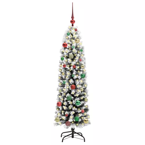  Mű karácsonyfa 150 LED-del Zöld 150 cm PVC, acél és műanyag