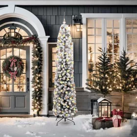    Mű karácsonyfa 300 LED-del Zöld 210 cm PVC, acél és műanyag