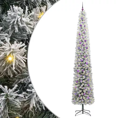  Mű karácsonyfa 300 LED-del Zöld 300 cm PVC, acél és műanyag