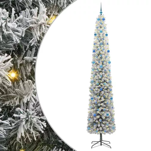  Mű karácsonyfa 300 LED-del Zöld 300 cm PVC, acél és műanyag