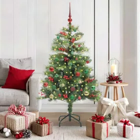    Mű karácsonyfa LED -es lámpákkal Zöld 150 cm PVC és fém