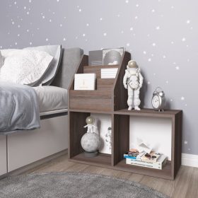    szürke-sonoma színű szerelt fa gyerek újságtartó 71x30x78,5 cm