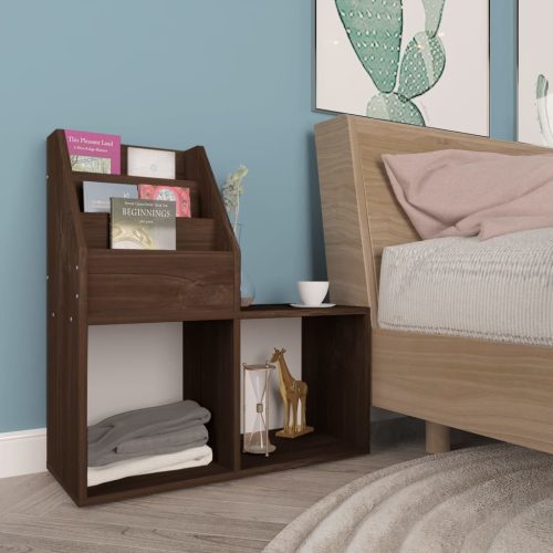  füstös tölgy színű szerelt fa gyerek újságtartó 71x30x78,5 cm