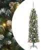  Mű Karcsú Karácsonyi Fa 150 LED-del Zöld és Fehér 150 cm