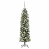  Mű Karcsú Karácsonyi Fa 150 LED-del Zöld és Fehér 150 cm