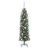  Mű Karcsú Karácsonyi Fa 150 LED-del Zöld és Fehér 150 cm