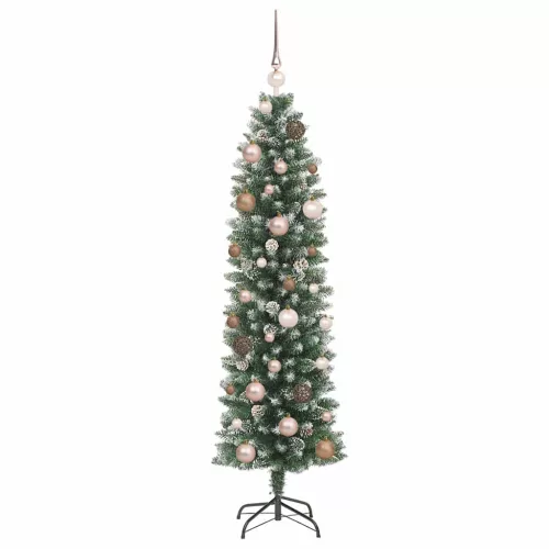  Mű Karcsú Karácsonyi Fa 150 LED-del Zöld és Fehér 150 cm