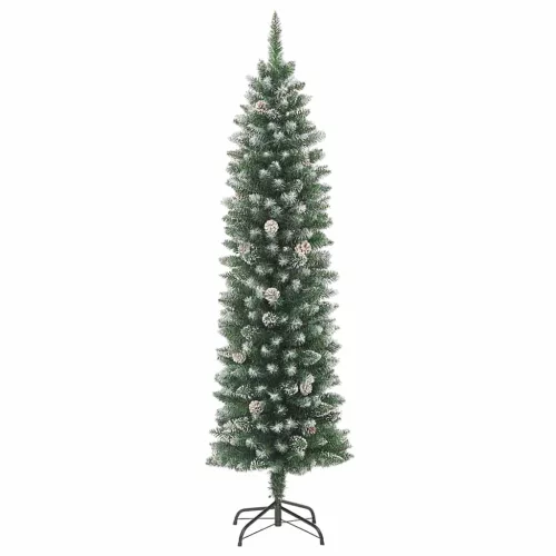  Mű Karcsú Karácsonyi Fa 150 LED-del Zöld és Fehér 150 cm