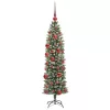  Mű Karcsú Karácsonyi Fa 150 LED-del Zöld és fehér 150 cm