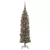  Mű Karcsú Karácsonyi Fa 150 LED-del Zöld és fehér 150 cm