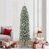  Mű Karcsú Karácsonyi Fa 300 LED-del Zöld és fehér 210 cm