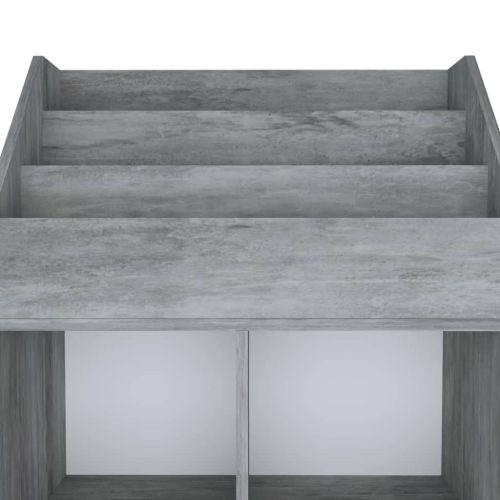  betonszürke szerelt fa gyerek újságtartó 71 x 30 x 114 cm