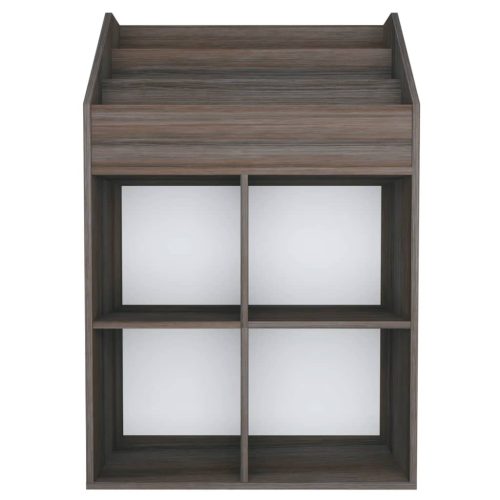  szürke-sonoma színű szerelt fa gyerek újságtartó 71x30x114 cm