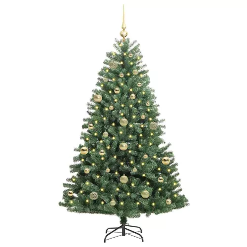  Műanyag Hajtogatós Karácsonyfa Zöld 150 cm PVC és fém