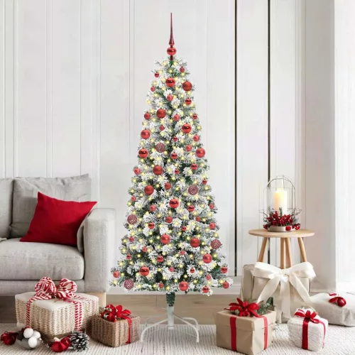  Műanyag Hajtogatós Karácsonyfa Zöld és fehér 180 cm PVC