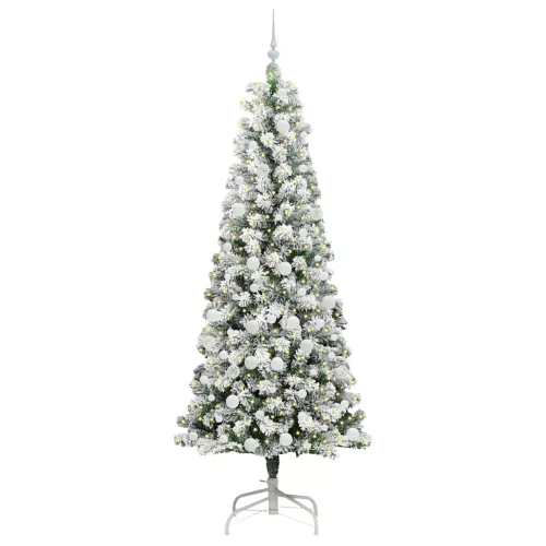  Műanyag Hajtogatós Karácsonyfa Zöld és fehér 210 cm PVC