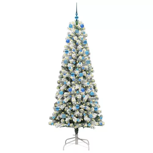  Műanyag Hajtogatós Karácsonyfa Zöld és fehér 210 cm PVC