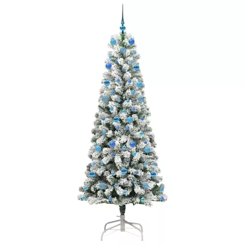  Műanyag Hajtogatós Karácsonyfa Zöld és fehér 210 cm PVC