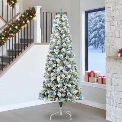  Műanyag Hajtogatós Karácsonyfa Zöld és fehér 240 cm PVC