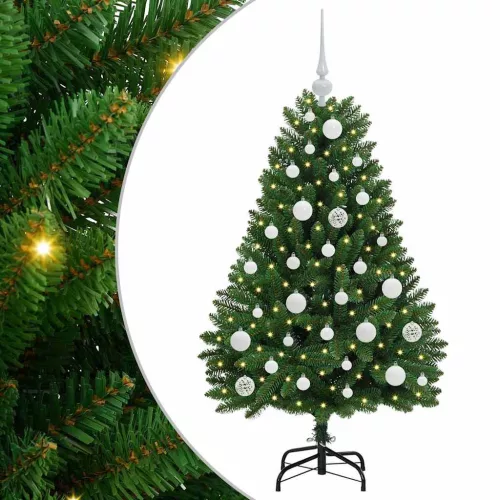  Mű karácsonyfa LED -es lámpákkal Zöld 120 cm PVC és fém
