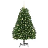  Mű karácsonyfa LED -es lámpákkal Zöld 150 cm PVC és fém