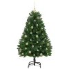  Mű karácsonyfa LED -es lámpákkal Zöld 150 cm PVC és fém