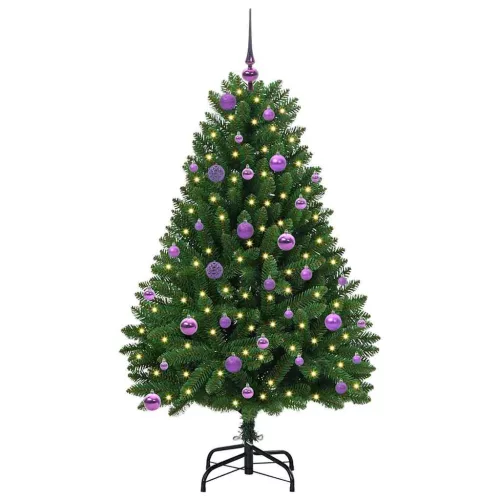  Mű karácsonyfa LED -es lámpákkal Zöld 150 cm PVC és fém