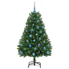  Mű karácsonyfa LED -es lámpákkal Zöld 150 cm PVC és fém