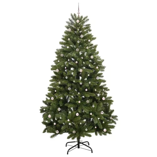  Mű karácsonyfa 300 LED-del Zöld 300 cm PVC és fém