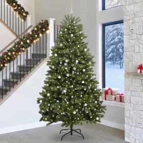  Mű karácsonyfa 300 LED-del Zöld 300 cm PVC és fém