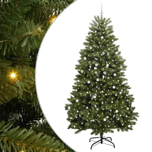 Mű karácsonyfa 300 LED-del Zöld 300 cm PVC és fém