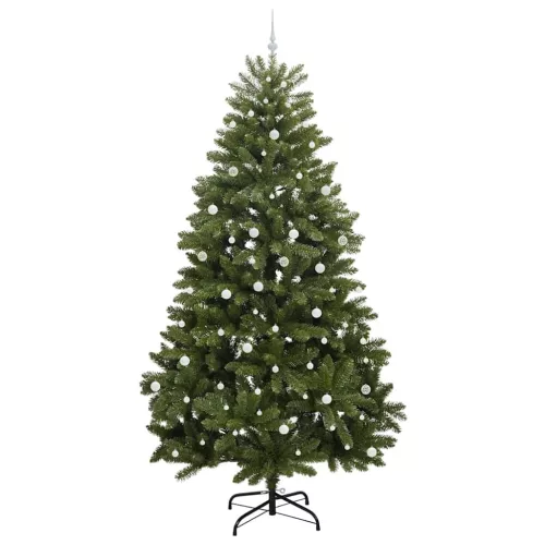  Mű karácsonyfa 300 LED-del Zöld 300 cm PVC és fém