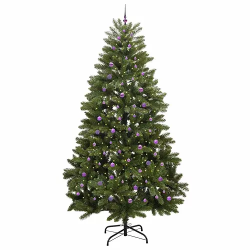  Mű karácsonyfa 300 LED-del Zöld 300 cm PVC és fém