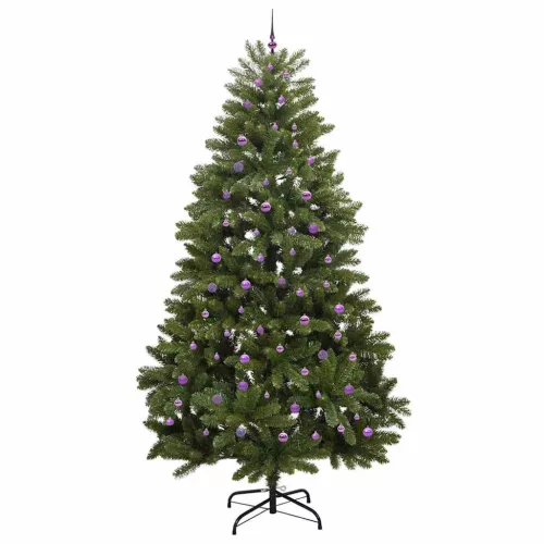  Mű karácsonyfa 300 LED-del Zöld 300 cm PVC és fém