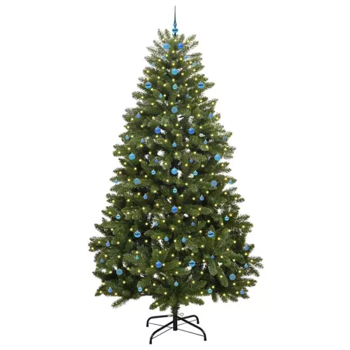  Mű karácsonyfa 300 LED-del Zöld 300 cm PVC és fém