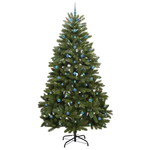  Mű karácsonyfa 300 LED-del Zöld 300 cm PVC és fém